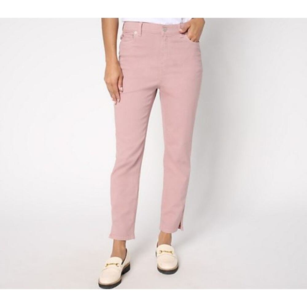 Denim & Co Size Petite 12 Wood Rose Classic Stretch Ankle Jean A675126 NWOT